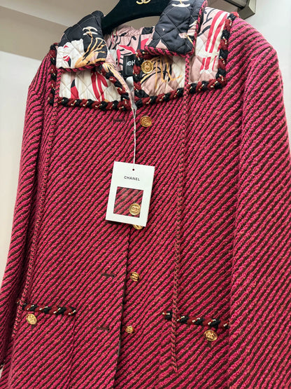 Chanel 23A fuchsia tweed coat