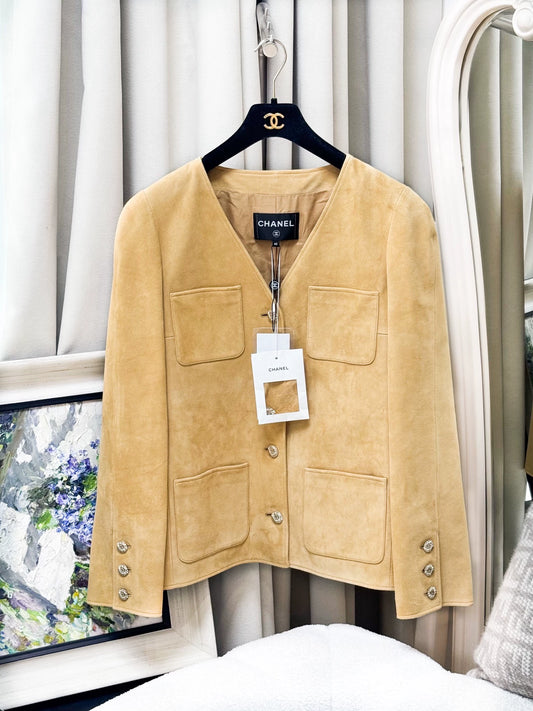 Chanel 26C Camel suede leather jacket