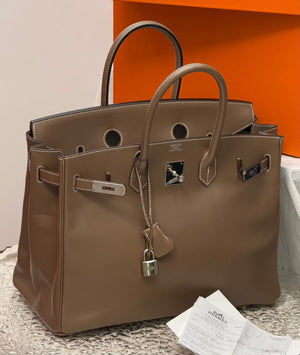 Hermes Birkin 35 Etoupe Tadelakt Palladium hardware
