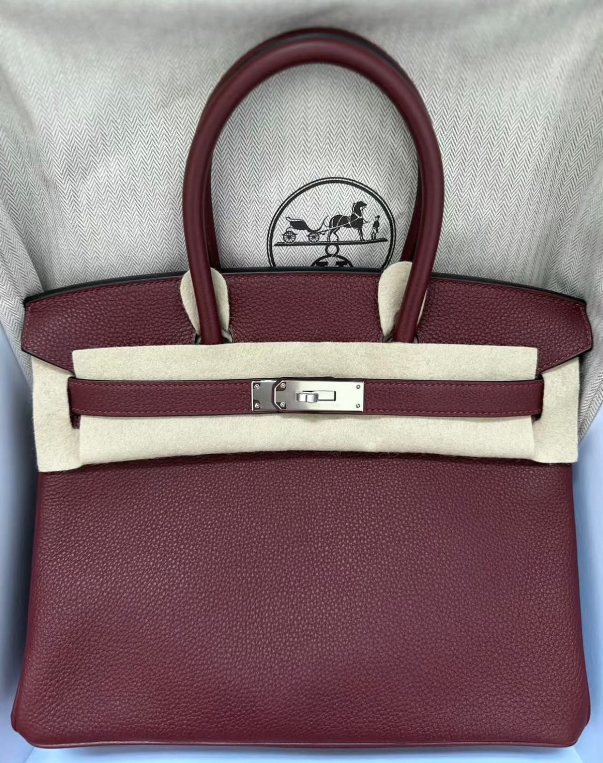 Hermes Birkin 30 Rouge Sellier Togo Palladium hardware