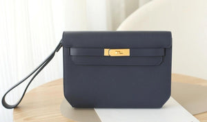 Hermes Kelly Depeches Bleu Nuit Togo gold hardware
