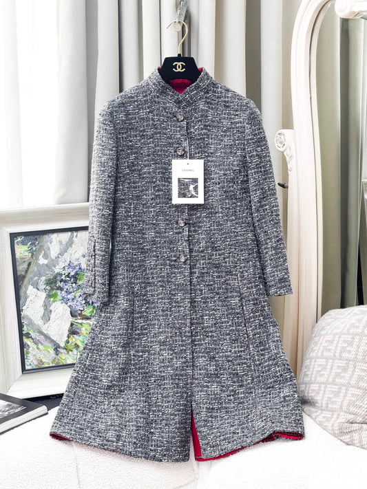 Chanel 24A grey tweed coat