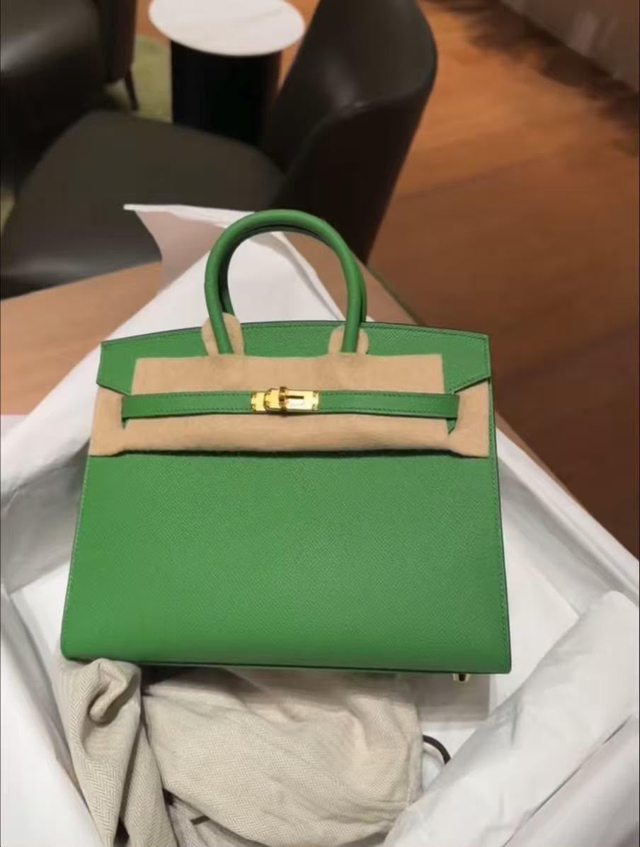 Hermes Birkin 25 Sellier Vert Yucca Epsom Gold hardware