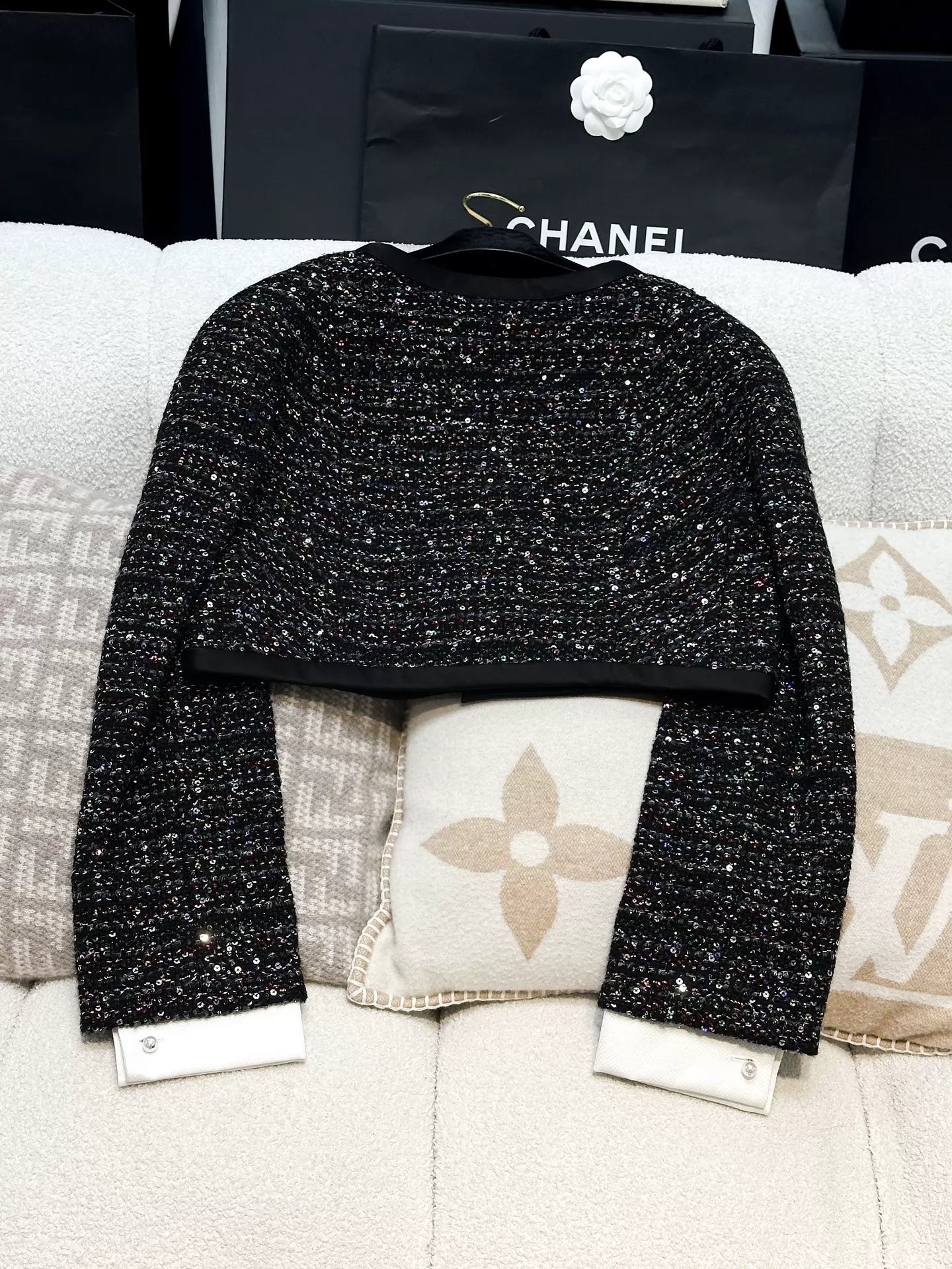 Chanel 20A mixed-color tweed jacket