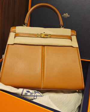 Hermes Kelly 25 padded Barenia Gold hardware