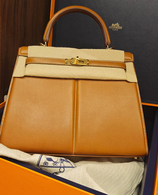 Hermes Kelly 25 padded Barenia Gold hardware