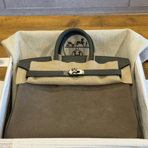 Hermes Birkin 25 Vert Mangrove Swift & Caillou Grizzly Palladium hardware