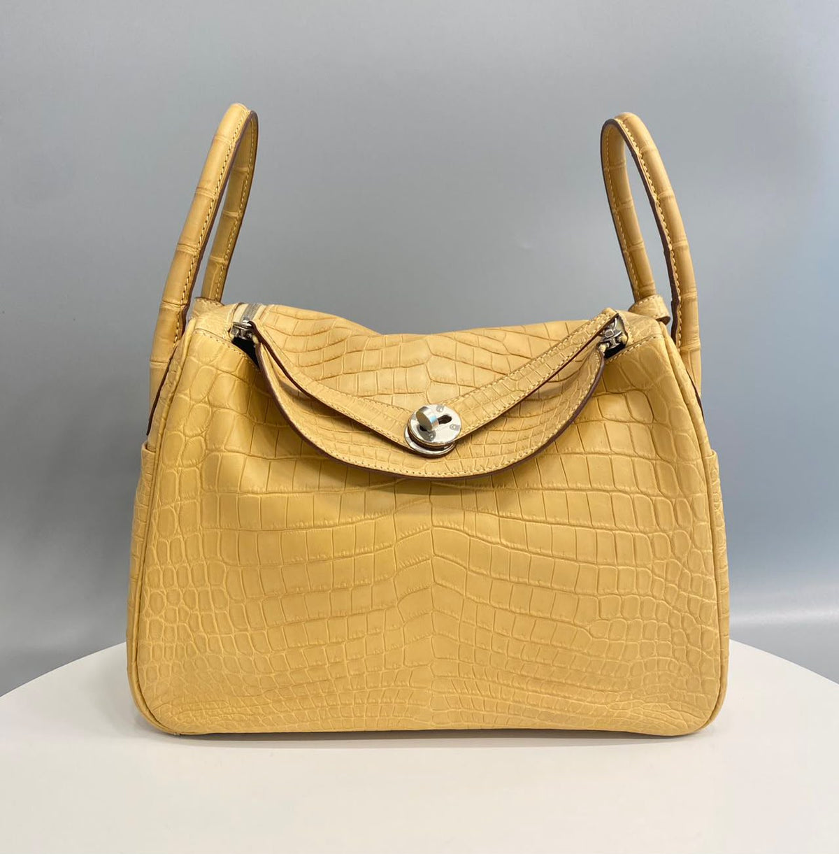Hermes Lindy 30 Paille matte niloticus palladium hardware