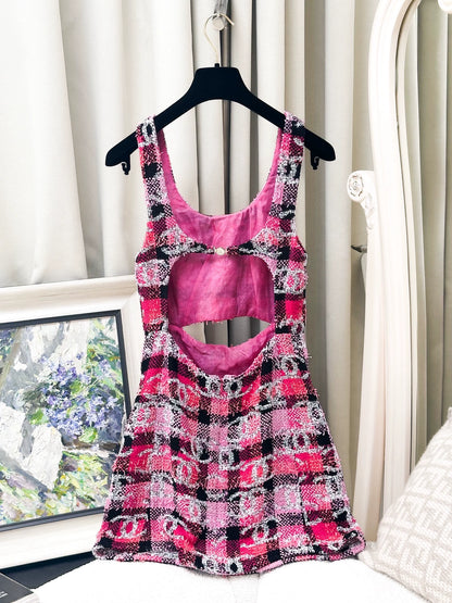 Chanel 22M pink and black dress