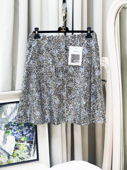 Chanel 24C silver midi skirt