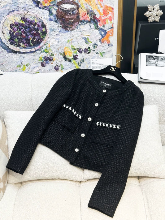 Chanel 24P Black and White Blazer