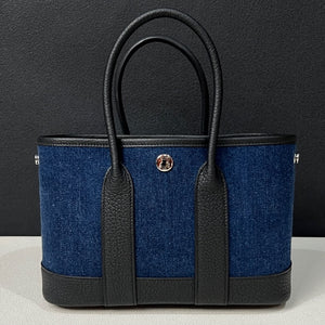 Hermes garden parti mini denim Palladium hardware