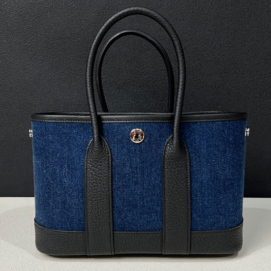 Hermès Garden Parti Mini Denim Palladium Hardware