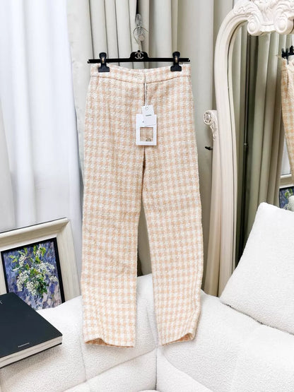 Chanel 23S orange tweed trousers