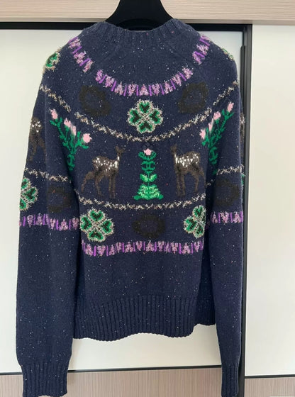 Chanel 25N Blue Deer Cardigan