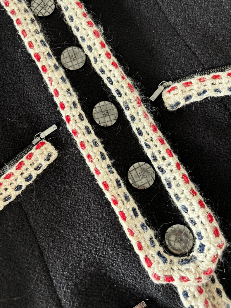 Chanel black Red and White Trim Jacket