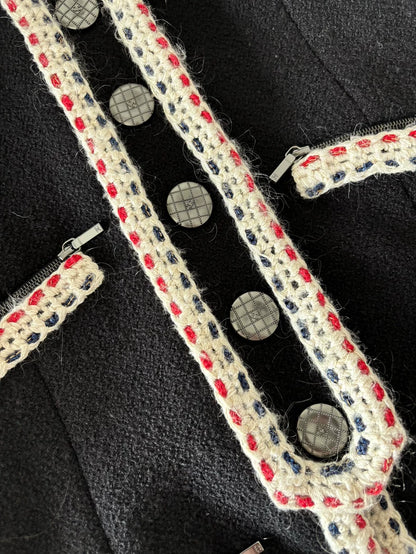 Chanel black Red and White Trim Jacket