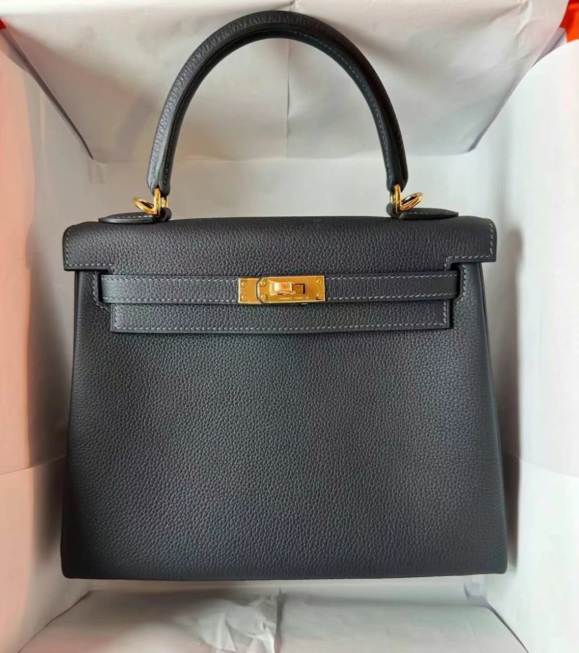 Hermes Kelly 25 Caban Togo Gold hardware