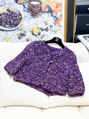 Chanel 22P purple cardigan