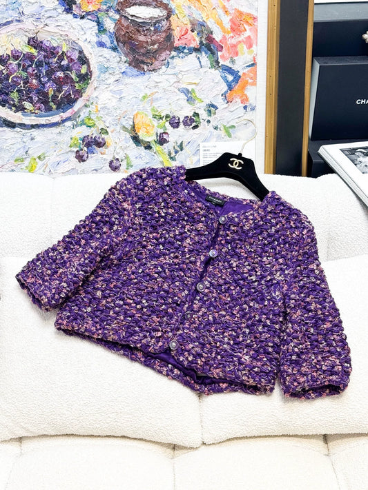 Chanel 22P purple cardigan
