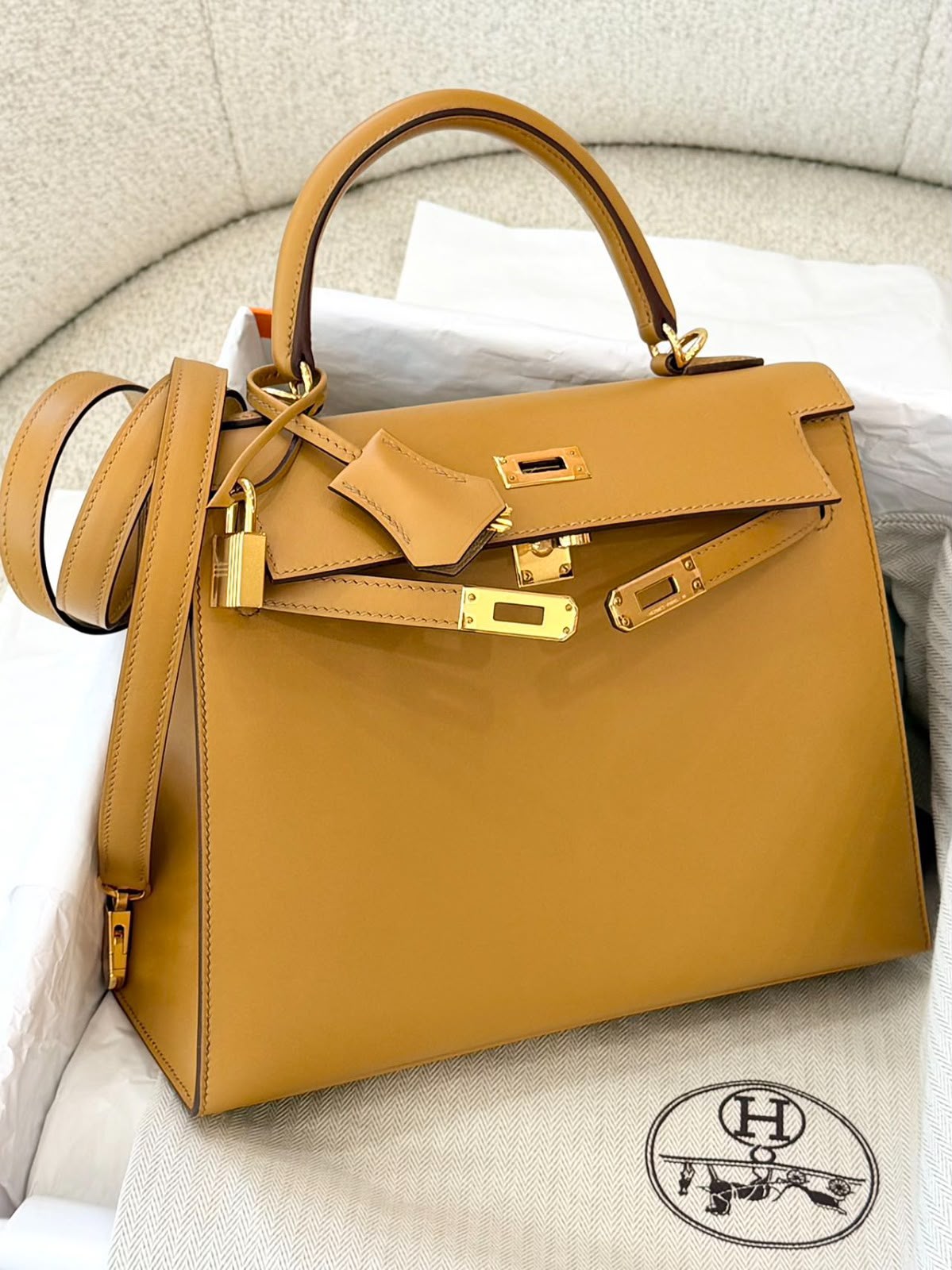 Hermes Kelly 25 Poussiere Tadelakt Gold hardware
