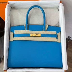 Hermes Birkin 30 Sellier Bleu Frida Madame Gold hardware