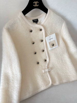 Chanel 25N mohair double-breasted bow coat