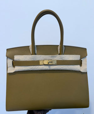 Hermes Birkin 30 Vert Bronze Madame Permabrass hardware