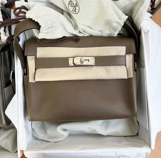 Hermes Kelly Messenger PM Toundra Evercolor palladium hardware