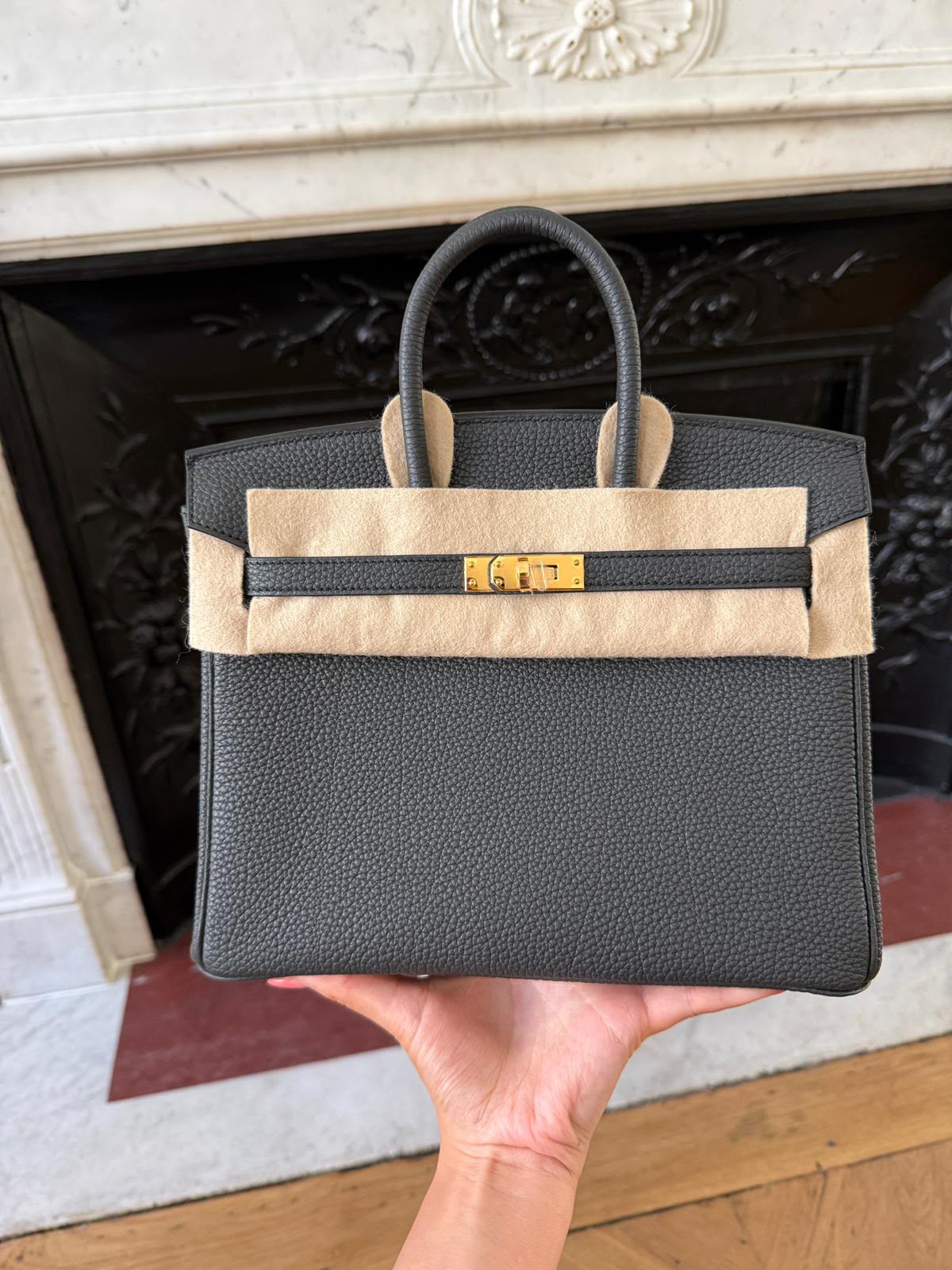 Hermes Birkin 25 Plomb Togo Gold hardware