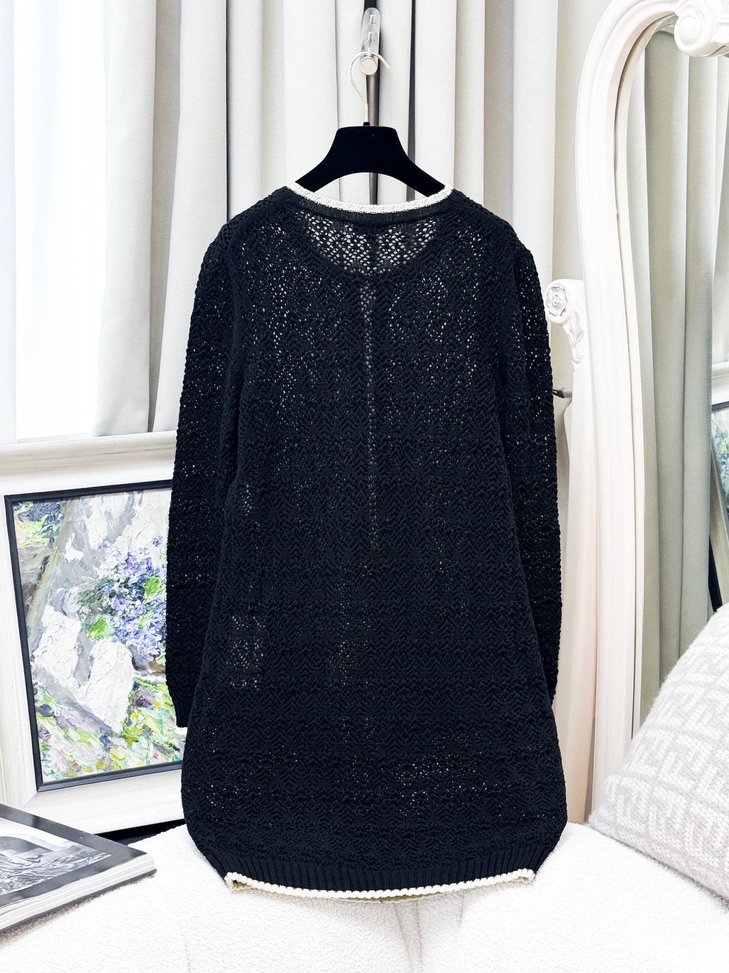 Chanel 24P black crochet dress