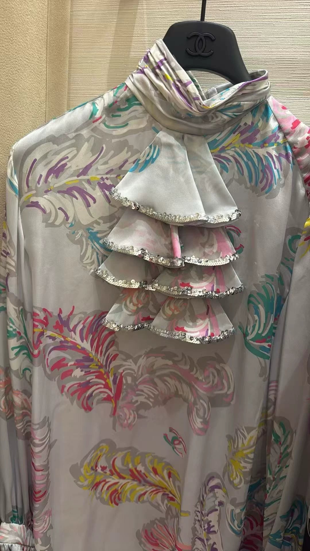 Chanel 25s turtleneck colorful shirt