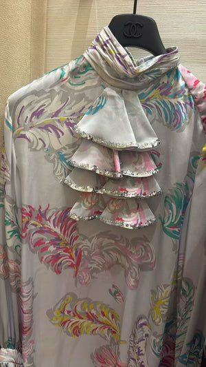 Chanel 25s turtleneck colorful shirt