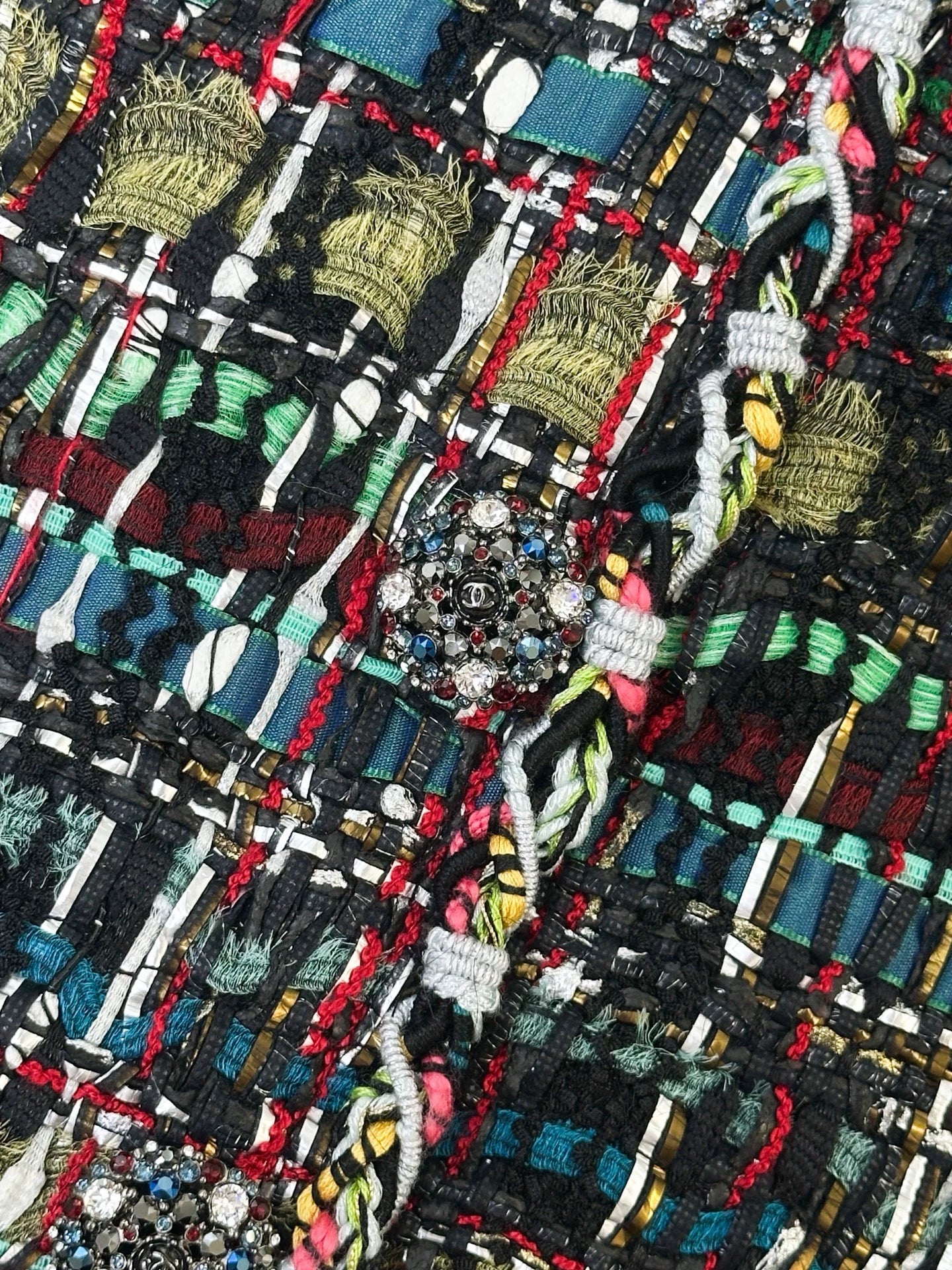 Chanel 15C colorful woven black dress