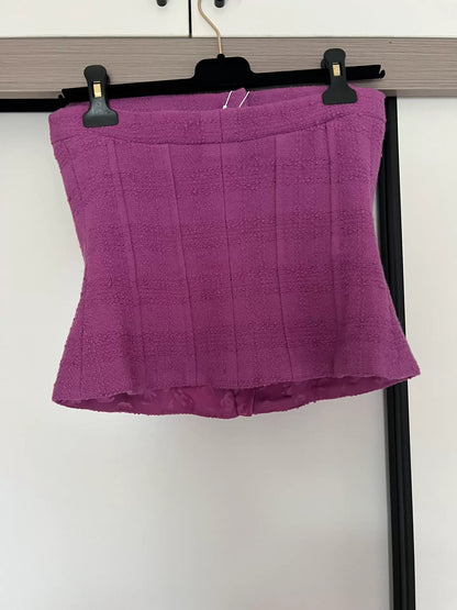 Chanel 23B purple strapless top