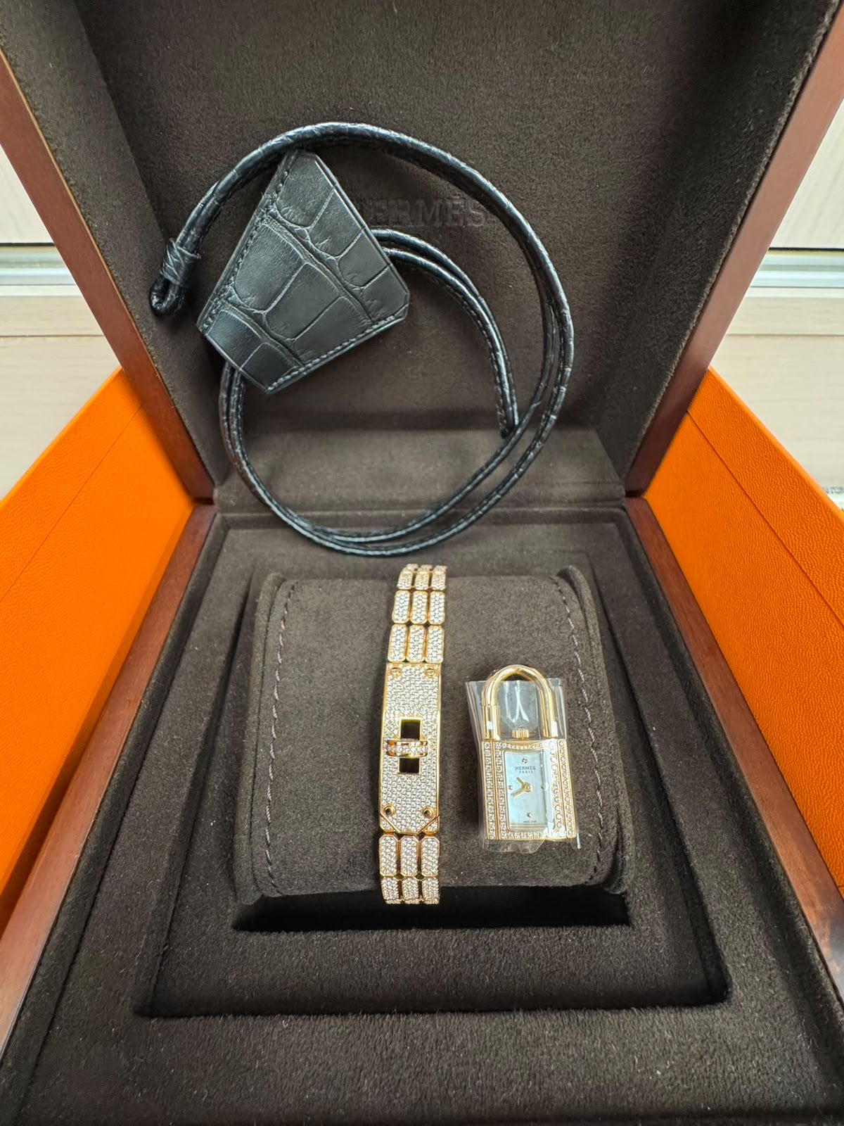 Hermes Kelly Watch 3-in-1 Gold / Full Diamond