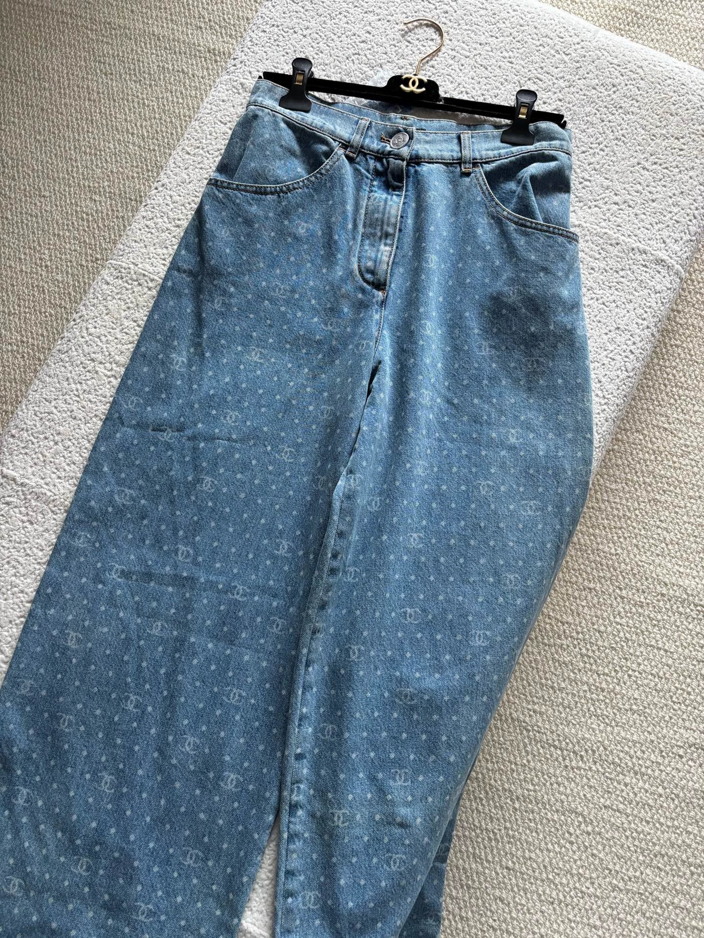 Chanel 23P polka dot blue pants