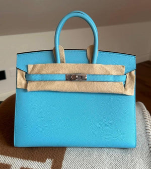 Hermes Birkin 25 Bleu Celeste Palladium hardware