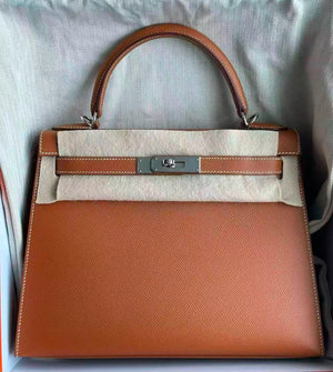 Hermes Kelly 28 Gold Epsom palladium hardware