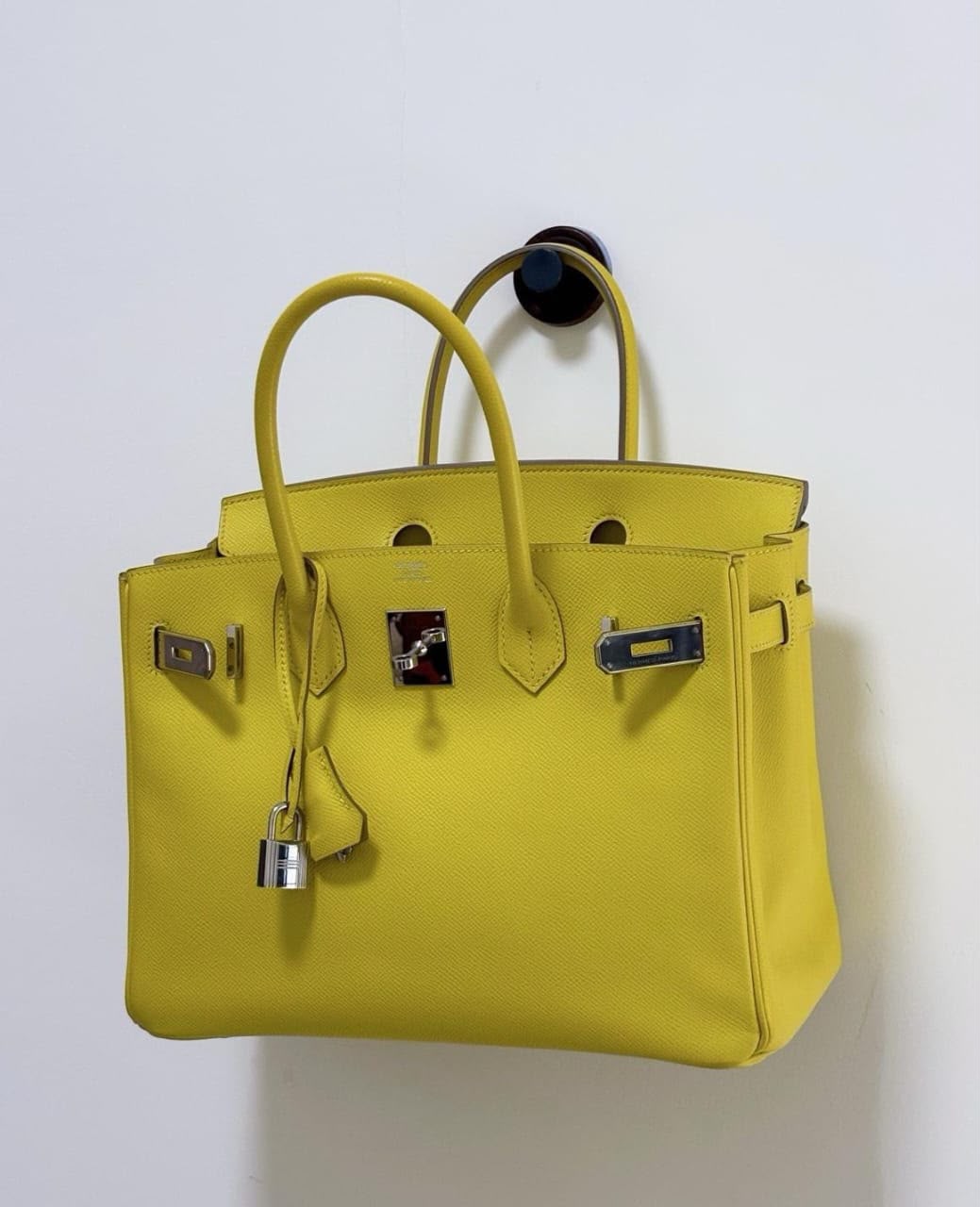 Hermes Birkin 30 Lime Epsom Palladium hardware