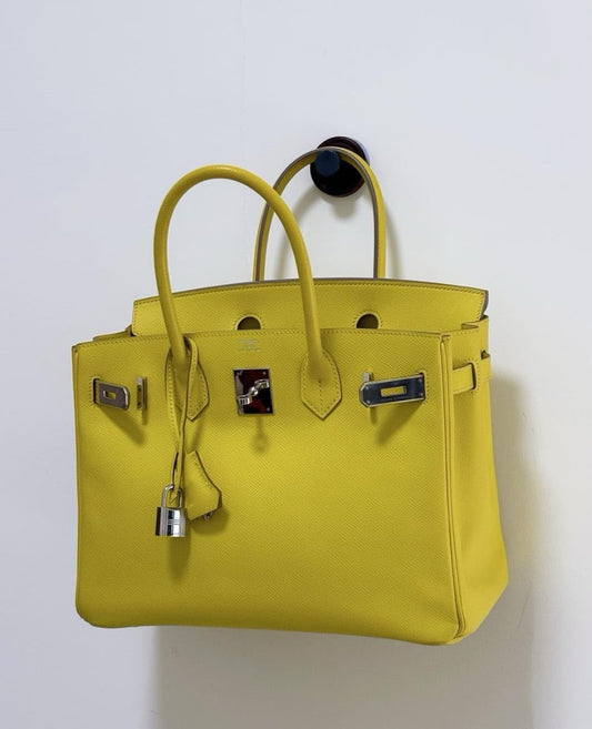 Hermes Birkin 30 Lime Epsom Palladium hardware