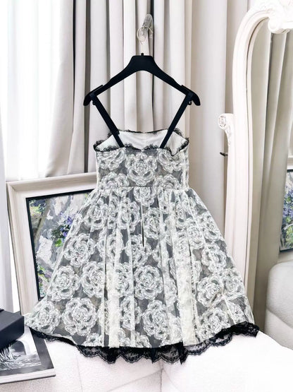Chanel 10S black and white tulle dress