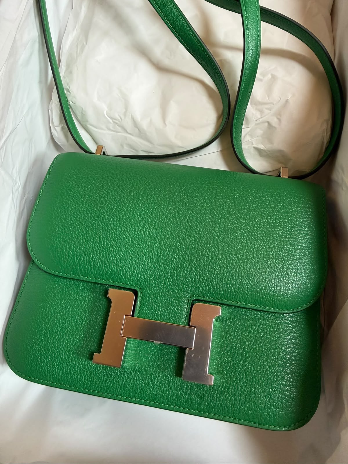 Hermes Constance 18 Bambou Chevre Palladium hardware