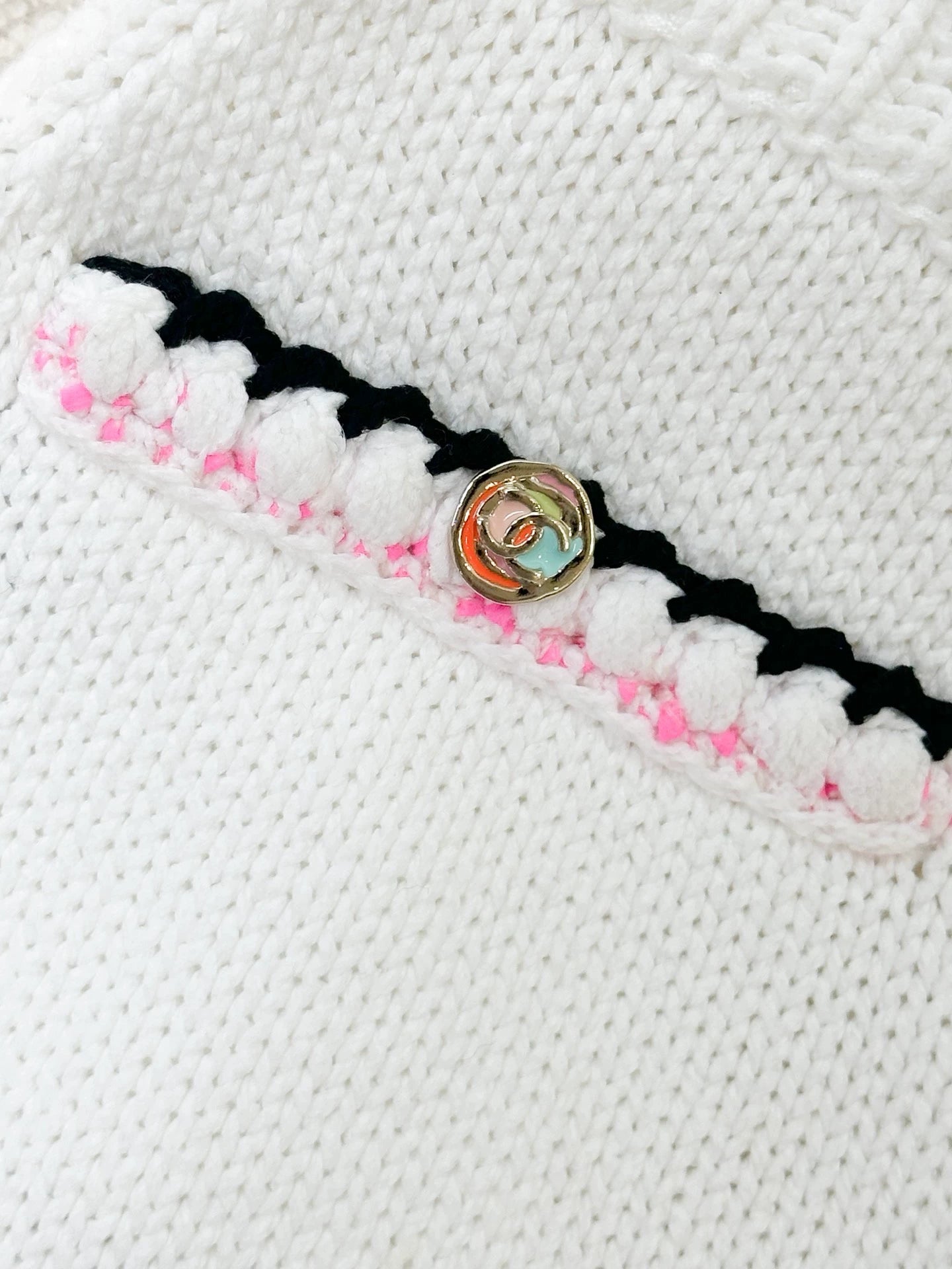 Chanel 24S white and colourful midi skirt