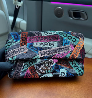 Chanel classic flap Mini black/multicolor sequin Palladium hardware