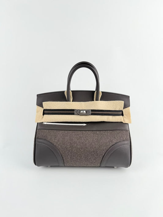 Hermes Birkin 25 Go Team Ebene Swift / Feutre palladium hardware