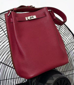 Hermes So Kelly 22 Rubis Togo Palladium hardware