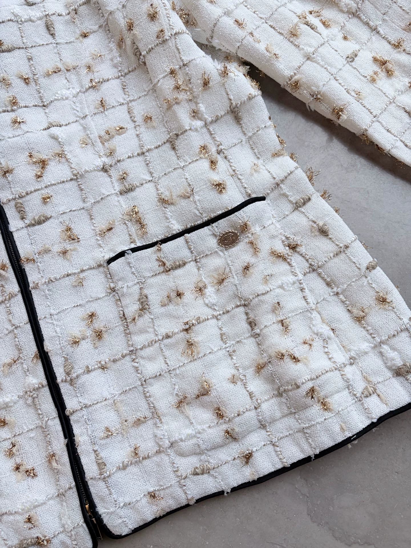 Chanel white & Gold Jacket