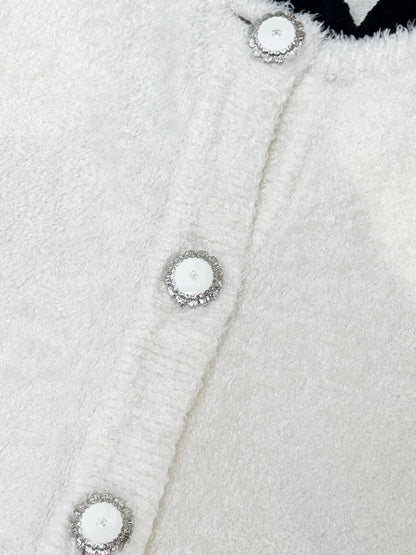 Chanel 26C black and white cardigan
