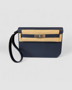 Hermes Kelly Depeches 25 Blue Abysse Epsom palladium hardware
